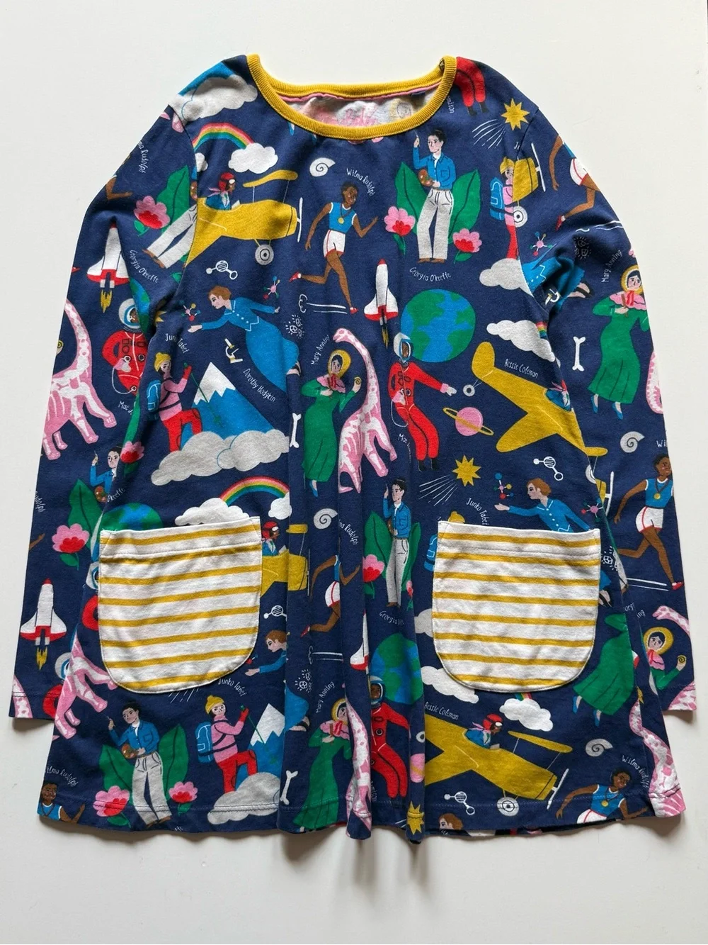 Mini Boden Girls When I Grow Up Print Tunic in Starboard Blue - Size 8-9Y